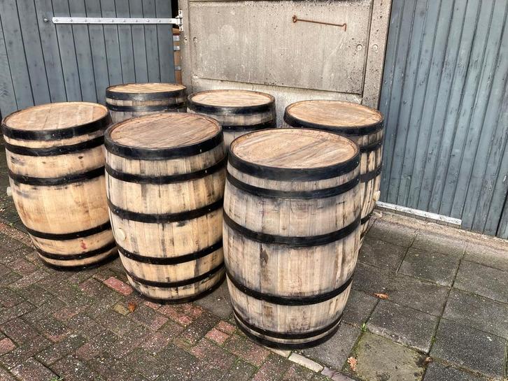 Eiken houten regenton whiskyvat 200 liter zwarte band, Tuin en Terras, Regentonnen, Nieuw, Hout, Ophalen of Verzenden