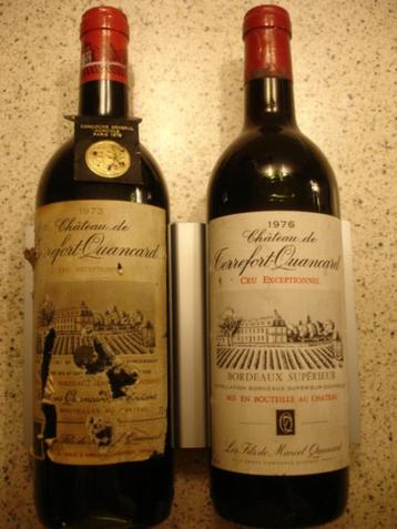 Wijn - Bordeaux Supérieur (2x), Cru Exceptionnel 1973 & 1976 beschikbaar voor biedingen