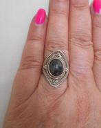 Zilveren vintage ring met steen maat 17.75 nr.1119, Verzenden, Zo goed als nieuw, 17 tot 18, Dame