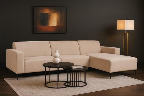 Hoekbank Beige stof 275x150 Direct/Leverbaar/Enschede E-6023, Huis en Inrichting, Banken | Bankstellen, Nieuw, Hoekbank, Vierpersoons of meer