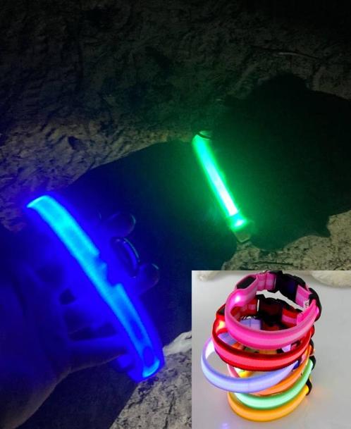 Airtag- lichtgevende oplaadbare USB Hondenhalsband+penning, Dieren en Toebehoren, Hondenhalsbanden en Penningen, Nieuw, Verzenden