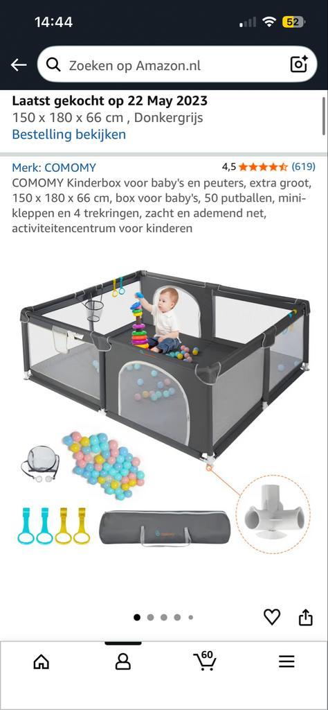 COMOMY Babybox 150x180cm - Veilig Speelparadijs, Kinderen en Baby's, Boxen, Gebruikt, Rechthoekig, Boxkleed, Ophalen