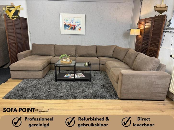 GRATIS LEVERING Grote Lichtbruine U-Bank, Huis en Inrichting, Banken | Bankstellen, Zo goed als nieuw, Ophalen of Verzenden