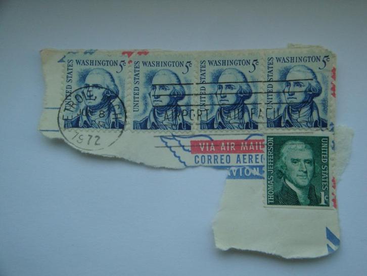 Amerika 1 en 5 Dollarcent postzegels Washington en Jefferson, Postzegels en Munten, Postzegels | Amerika, Gestempeld, Noord-Amerika