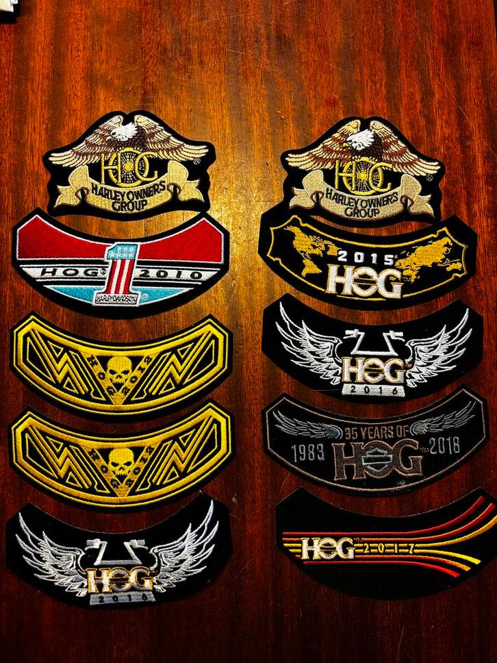 Harley Owners Group Patches Collectie, Motoren, Accessoires | Stickers, Ophalen of Verzenden