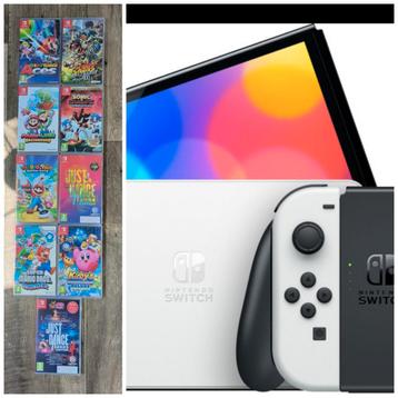 Switch Oled + 11 spellen en accessoires  beschikbaar voor biedingen