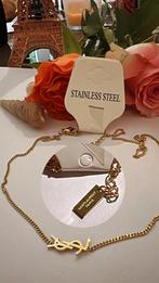 Gouden YSL ketting- NIEUW & STAINLESS STEEL, Sieraden, Tassen en Uiterlijk, Armbanden, Staal, Nieuw, Ophalen of Verzenden, Met bedels of kralen