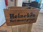 Vintage Heineken Bierkrat hout, Minder dan 50 cm, Gebruikt, Metaal, Minder dan 50 cm