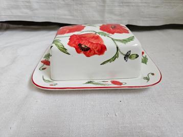 botervloot klaprozen hand geschilderd beschikbaar voor biedingen