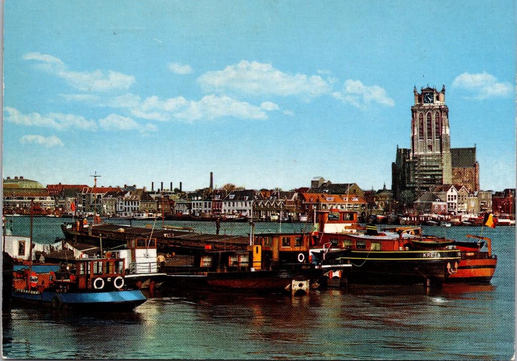Dordrecht - Panorama met Grote Kerk (1974), Verzenden, 1960 tot 1980, Gelopen, Zuid-Holland