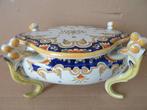 Curiosa aardewerk pronkschaal Vieux Rouen stijl Faience 1970, Ophalen of Verzenden