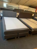 Complete boxspring 130x210, Bruin, 210 cm, Zo goed als nieuw, 180 cm