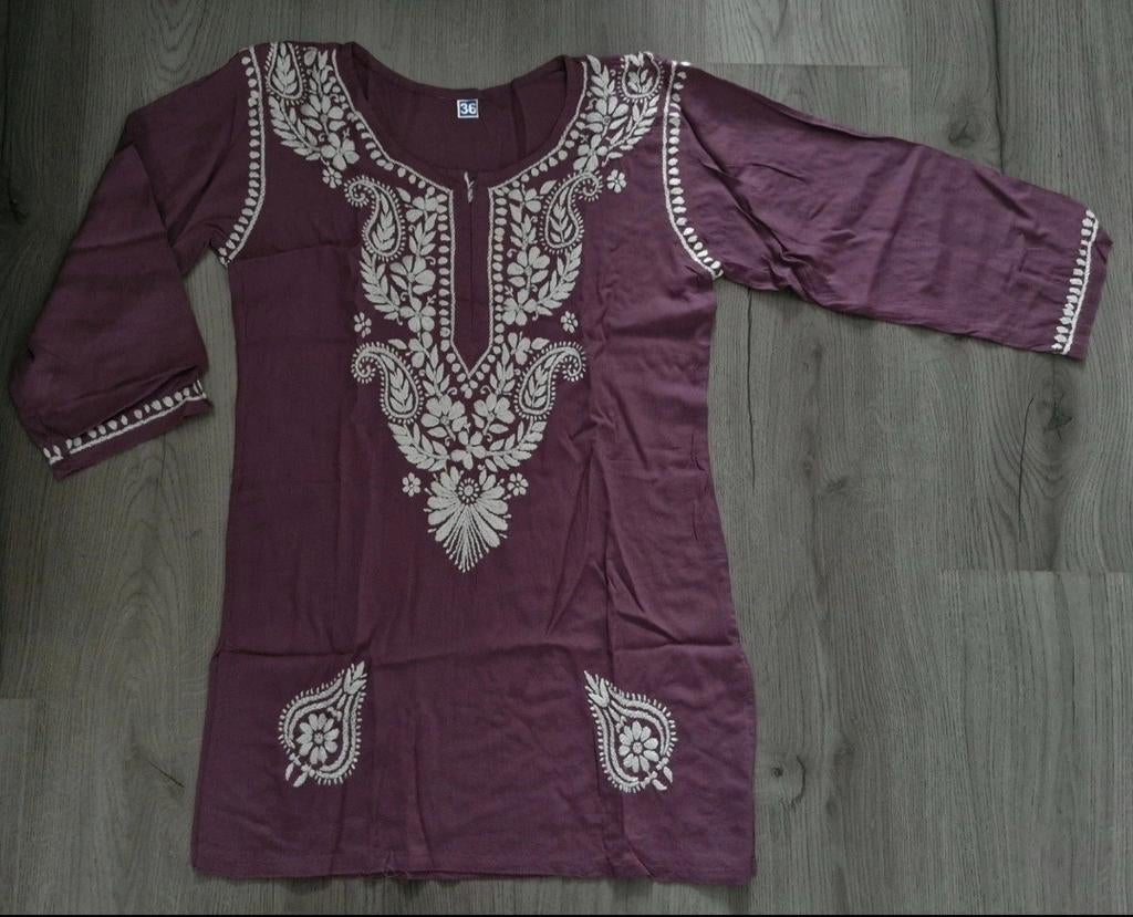 Indiase tuniekblouse, Indian, Verzenden, Paars, Nieuw