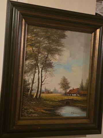 Antiek grote schilderij  beschikbaar voor biedingen