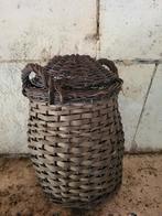 Franse brocante rieten flessenmand/allegonda, Huis en Inrichting, Ophalen of Verzenden, Gebruikt, Rechthoekig, Riet
