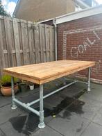 Gratis af te halen! Industriële eettafel van steigerhout, Huis en Inrichting, Tafels | Eettafels, Ophalen, Gebruikt, 50 tot 100 cm