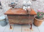 Stoere vintage/industriele zwaar metalen werkbank, Doe-het-zelf en Verbouw, Werkbanken, Ophalen, Gebruikt, Bankschroef