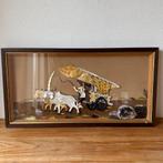 Vintage Parelmoer Schelpen Schilderij, Texas Woonwagen Stier, Ophalen, Zo goed als nieuw