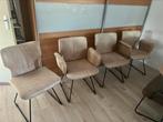 Enzo luca leren eetkamerstoelen 4x, Huis en Inrichting, Stoelen, Ophalen, Zo goed als nieuw, Vier