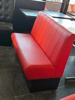Partij rode horeca zitbanken, Ophalen, Overige materialen, 75 tot 100 cm, Zo goed als nieuw
