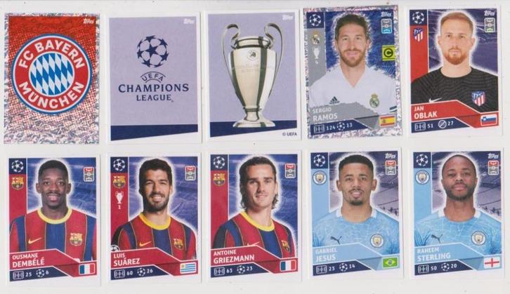 Topps stickers Champions League 2020-2021, Verzamelen, Sportartikelen en Voetbal, Zo goed als nieuw, Poster, Plaatje of Sticker