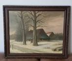 Olieverf boerin veegt sneeuw winter Chris Koelemeyer, Antiek en Kunst, Kunst | Schilderijen | Klassiek, Ophalen