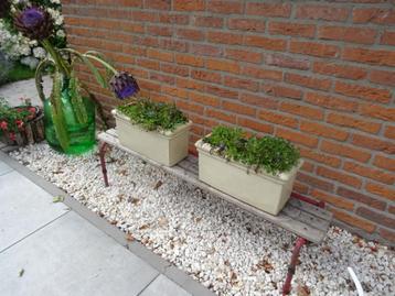 antiek brocant industrieel Frans bankje beschikbaar voor biedingen