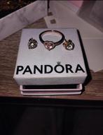 Pandora ring en oorbellen goud/lichtroze, Verzamelen, Ophalen