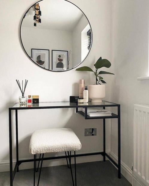 IKEA VITTSJÖ tafel - glas en metaal - industrieel, Huis en Inrichting, Tafels | Kaptafels, Zo goed als nieuw, Minder dan 100 cm