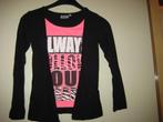 Shirt, 134, pink/zwart, lijkt op een top met vest, BIZZY, Ophalen of Verzenden, Zo goed als nieuw, Meisje, Shirt of Longsleeve