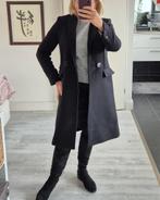 Mango Suit | Zwarte lange mantel / jas met wol | maat S, Kleding | Dames, Jassen | Winter, Zwart, MNG, Ophalen of Verzenden, Zo goed als nieuw
