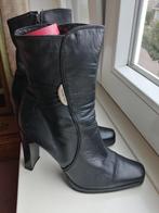 Halflaarsjes uit Italië, zwarte ECHTE LEER,m. 40haak 12cm, Verzenden, Zwart, Lage of Enkellaarzen, Onbekend