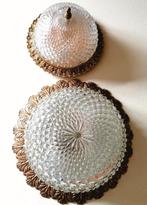 Plafondlampen, totaalprijs voor 2 . Art Deco/mid century., Ophalen, Zo goed als nieuw, Glas