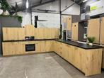 Ruime houtkleurige hoekkeuken !! Volop keus keukens !!, Huis en Inrichting, Keuken | Keukenelementen, Ophalen, Gebruikt, Overige kleuren
