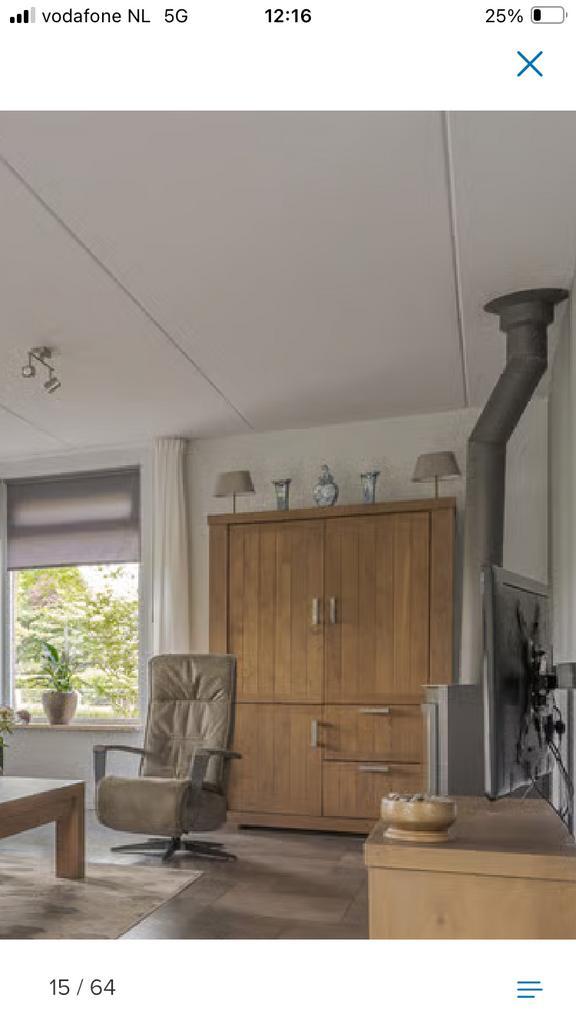 Massief Houten Kast met Deuren en Lades, Huis en Inrichting, Kasten | Kledingkasten, Zo goed als nieuw, 200 cm of meer, 100 tot 150 cm