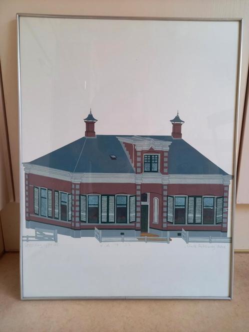 Litho (?) uit 1970 van Sees Vlag, Oude Rijksweg drie, Antiek en Kunst, Kunst | Litho's en Zeefdrukken, Ophalen