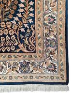 Handmade Persian wool Sarough carpet floral blue 194x305cm, Persian Perzisch vintage oosters hype, Gebruikt, Crème, 200 cm of meer