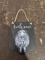 Leuk leistenen bordje Welcome 19.5x15cm, Huis en Inrichting, Woonaccessoires | Tekstborden en Spreuken, Ophalen of Verzenden, Nieuw