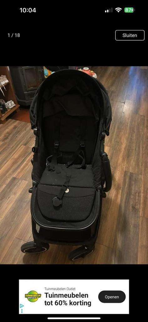 Puck kinderwagen, Kinderen en Baby's, Kinderwagens en Combinaties, Zo goed als nieuw, Overige merken, Met reiswieg, Verstelbare duwstang