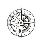 Camper caravan auto sticker zonnewijzer met kompas, The River House, Info@theriverhouse.nl, Nieuw, Ophalen of Verzenden