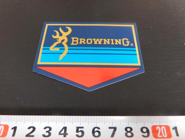 sticker logo BROWNING hengelsport munitie, Verzamelen, Stickers, Zo goed als nieuw, Ophalen