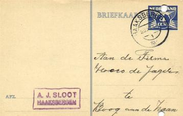 A.J. Sloot, Haaksbergen - 11.1937 - briefkaart beschikbaar voor biedingen