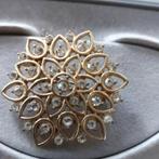 een mooie luxe broche met strass stenen, Sieraden, Tassen en Uiterlijk, Broches, Nieuw, Met strass, Goud, Overige materialen