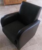 Donkerbruine leren fauteuil in topconditie, Ophalen of Verzenden, Zo goed als nieuw, Tijdloos, 75 tot 100 cm
