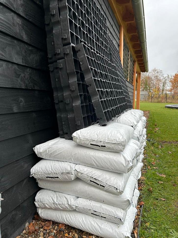 Groendak/Sedumdak - 7,5m2 anti-afschuif platen + substraat, Tuin en Terras, Grind, Keien en Split, Nieuw, Overige typen, Zwart