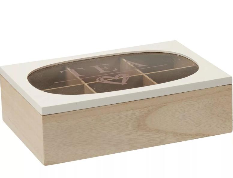 Theedoos 6 vakken p/st., Ophalen of Verzenden, Nieuw