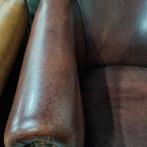 Chesterfield schapenleren club fauteuil bruin rood + BEZORGD, Gebruikt, ., Chesterfield, Ophalen of Verzenden