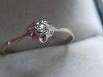 Witgouden ring met Diamantje, Gebruikt, Verzenden, Wit, 17 tot 18