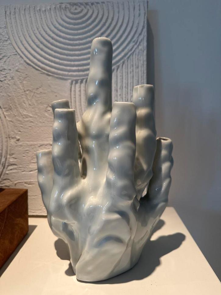 Pols Potten Koraal Tulpenvaas, Huis en Inrichting, Woonaccessoires | Vazen, Zo goed als nieuw, Wit, Minder dan 50 cm, Aardewerk of Porselein