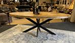 Eettafel ovaal 240cm. met spinpoot Direct/leverbaar E-1950, Vijf personen of meer, #Eettafel#Mangohout#240#Houtenonderstel#Mok
